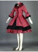 Red And Black Long Sleeves Cotton Sweet Lolita Dress