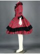 Red And Black Long Sleeves Cotton Sweet Lolita Dress