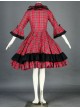 Red And Black Long Sleeves Cotton Sweet Lolita Dress