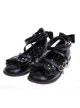 Black 1.0" Heel High Cute Suede Round Toe Bow Platform Girls Lolita Shoes