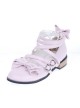 Pink 1.0" Heel High Cute Suede Round Toe Bow Platform Girls Lolita Shoes