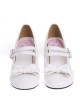 White 2.5" Heel High Lovely Synthetic Leather Point Toe Bow Platform Girls Lolita Shoes