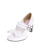 White 2.5" Heel High Lovely Synthetic Leather Point Toe Bow Platform Girls Lolita Shoes