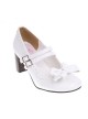 White 2.5" Heel High Lovely Synthetic Leather Point Toe Bow Platform Girls Lolita Shoes