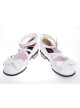 White 1.0" Heel High Adorable Polyurethane Point Toe Ankle Straps Platform Girls Lolita Shoes