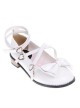 White 1.0" Heel High Adorable Polyurethane Point Toe Ankle Straps Platform Girls Lolita Shoes