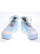 Sky-Blue 2.4" Heel High Special PU Round Toe Ankle Straps Platform Girls Lolita Shoes