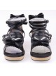 Black 2.0" Heel High Lovely PU Point Toe Ankle Straps Platform Lady Lolita Sandals