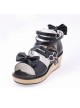 Black 2.0" Heel High Lovely PU Point Toe Ankle Straps Platform Lady Lolita Sandals