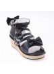 Black 2.0" Heel High Lovely PU Point Toe Ankle Straps Platform Lady Lolita Sandals