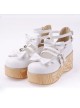 White 2.7" Heel High Adorable Patent Leather Round Toe Bow Decoration Platform Lady Lolita Shoes