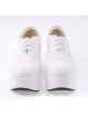 White 3.1" Heel High Romatic Suede Point Toe Cross Straps Platform Women Lolita Shoes