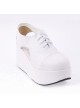 White 3.1" Heel High Romatic Suede Point Toe Cross Straps Platform Women Lolita Shoes