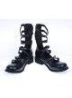 Black 1.0" Heel High Special Suede Round Toe Ankle Straps Platform Girls Lolita Shoes