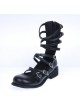 Black 1.0" Heel High Special Suede Round Toe Ankle Straps Platform Girls Lolita Shoes