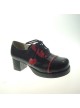 Black 1.8" Heel High Beautiful Synthetic Leather Round Toe Cross Straps Platform Girls Lolita Shoes