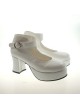 White 2.9" Heel High Lovely Suede Point Toe Ankle Straps Platform Girls Lolita Shoes