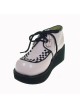 Pink 2.3" Heel High Cute Suede Round Toe Cross Straps Platform Women Lolita Shoes