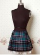 Blue Check Pattern Pleated Lolita Skirt