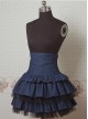 Denim Jean Blue Double Layer Cake Lolita Skirt