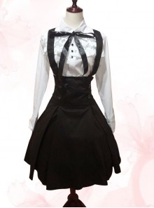 White Long Sleeves Blouse And Black Classic Lolita Skirt