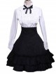 Classic White Cotton Lolita Blouse & Black Lace Lolita Skirt