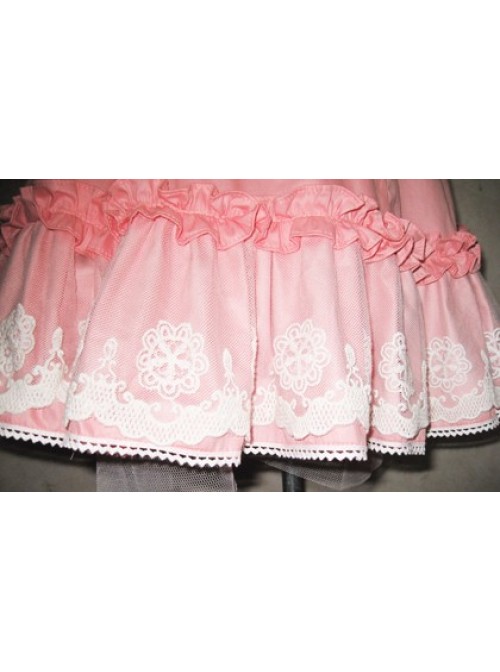 Cute Short Sleeves Pink Cotton Lolita Dress