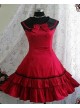 Red Sleeveless Bow Preppy Style Cotton Lolita Dress