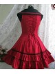 Red Sleeveless Bow Preppy Style Cotton Lolita Dress