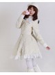 Glamorous Beige Long Sleeves Bow White Lace Lolita Coat
