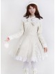 Glamorous Beige Long Sleeves Bow White Lace Lolita Coat