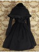 Gothic Black Wool Cape Lolita Coat