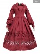 Lovely Long Sleeves Red Bow Cotton Lolita Dress