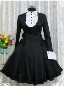 Black Long Sleeves Ruffle Classic Lolita Dress