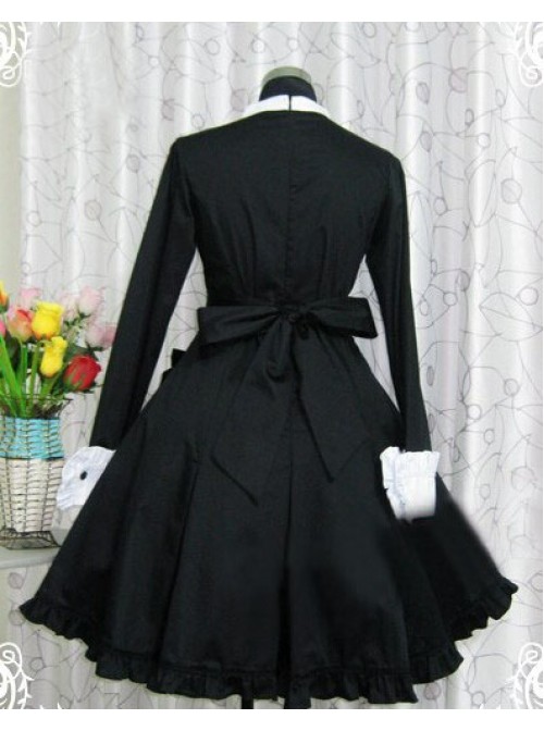 Black Long Sleeves Ruffle Classic Lolita Dress