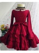 Red Long Sleeves Ruffle Classic Lolita Dress