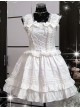 White Sleeveless Ruffle Cute Cotton Lolita Dress