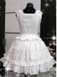 White Sleeveless Ruffle Cute Cotton Lolita Dress