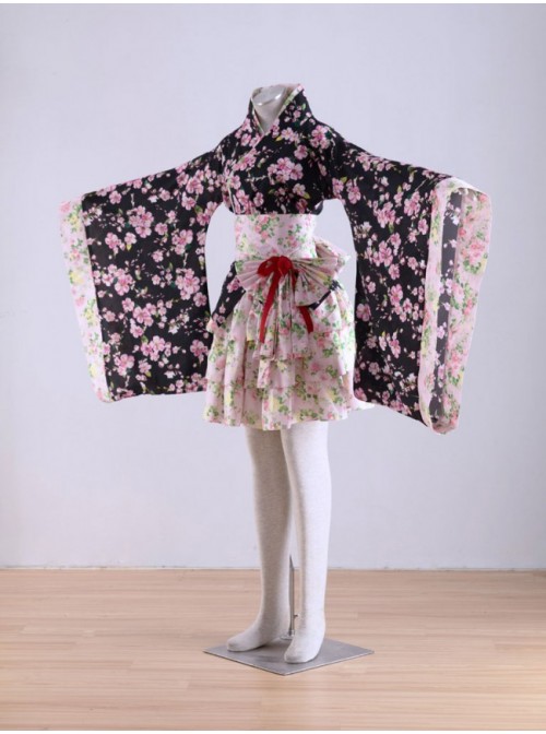 Japan Kawaii Lolita Sakura Kimono Dress Cosplay Costume