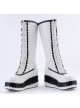 Black and White 2.8" Lovely PU Round Toe Sweet Girls Lolita Boots