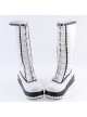 Black and White 2.8" Lovely PU Round Toe Sweet Girls Lolita Boots