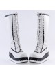 Black and White 2.8" Lovely PU Round Toe Sweet Girls Lolita Boots