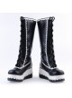 Black 2.8" Classic PU Round Toe Sweet Girls Lolita Boots