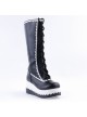 Black 2.8" Classic PU Round Toe Sweet Girls Lolita Boots