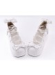 White 2.8" High Heel Adorable Synthetic Leather Scalloped Bow Decoration Platform Girls Lolita Shoes