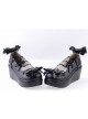 Black 2.8" High Heel Charming Patent Leather Scalloped Bow Platform Girls Lolita Shoes