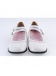 White 1" High Heel Charming Polyurethane Round Toe Double Straps Platform Girls Lolita Shoes