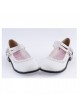 White 1" High Heel Charming Polyurethane Round Toe Double Straps Platform Girls Lolita Shoes