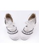 White & Black 2.6" High Heel Gorgeous Patent Leather Round Toe Criss Cross Straps Scalloped Platform Girls Lolita Shoes