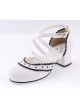 White & Black 2.6" High Heel Gorgeous Patent Leather Round Toe Criss Cross Straps Scalloped Platform Girls Lolita Shoes